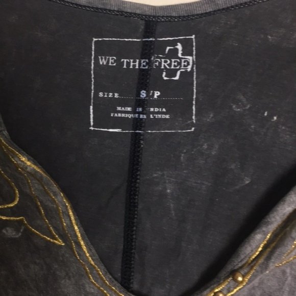 Free People Stone Washed Gold embellishment crop - Picture 3 of 3